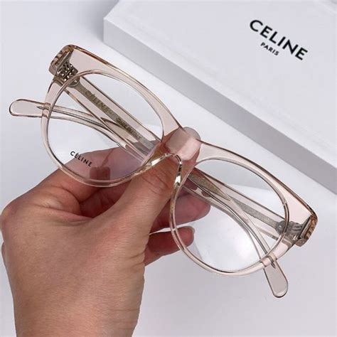 Celine Eyeglasses CL50019F 072 Transparent Pink Cat Eye